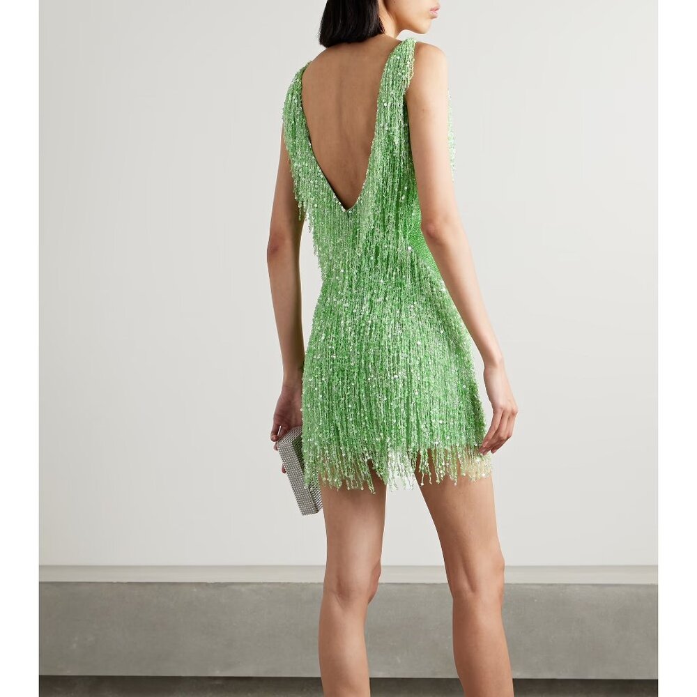 Naeem Khan Gatsby Designer Luxury embellished Flapper Style mini dress ‎ 4